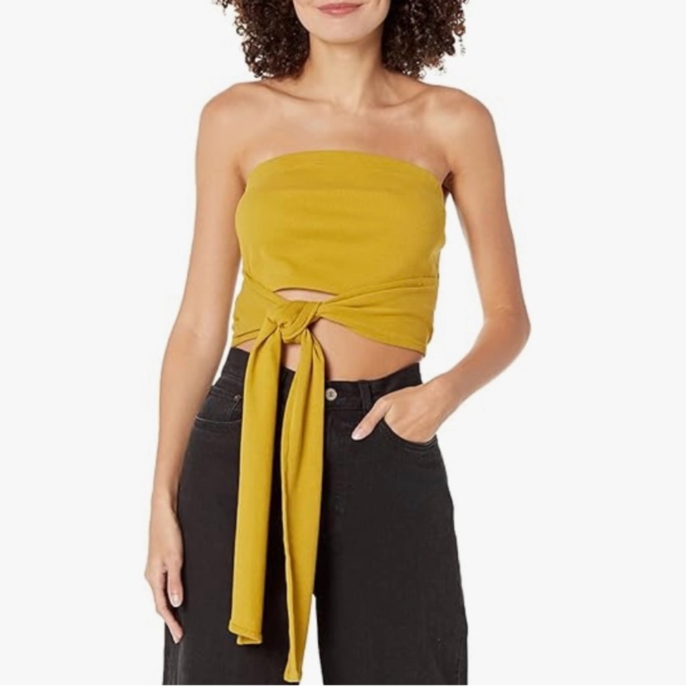 The Drop Women's Citronelle Wrap-Around Rib Bustier Cropped Top by @signedblake